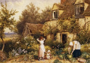At the cottage door